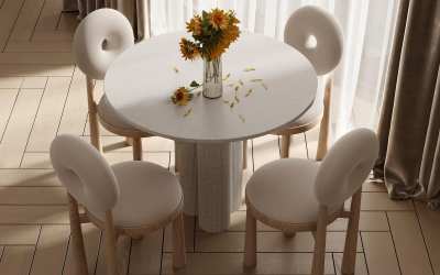 北欧餐桌椅组合3D模型下载